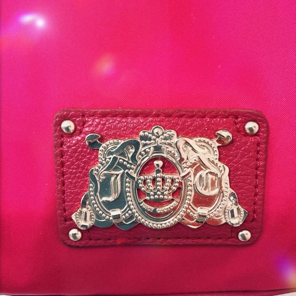 Vintage Juicy Couture Pink Nylon Malibu Daydreamer Studded Bow Bag Satchel - Picture 4 of 16